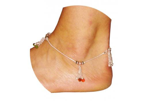 WHITE Metal Indian Anklets Design # 5