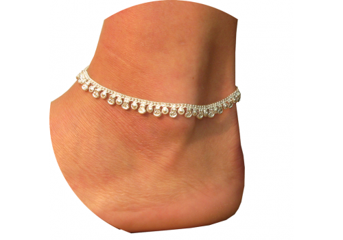 WHITE Metal Indian Anklets Design # 8