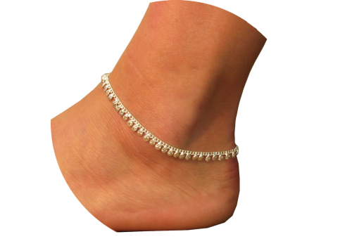 WHITE Metal Indian Anklets Design # 9