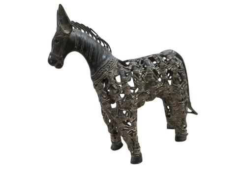 Brass Horse Jali Statue (38cm x 4kg)